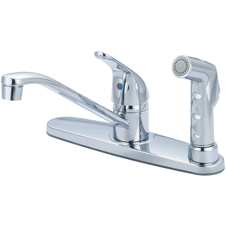 OLYMPIA FAUCETS Single Handle Kitchen Faucet, NPSM, Standard, Polished Chrome, Overall Width: 10.06" K-4164